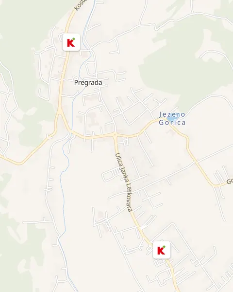Karta trgovina Konzum u Pregradi