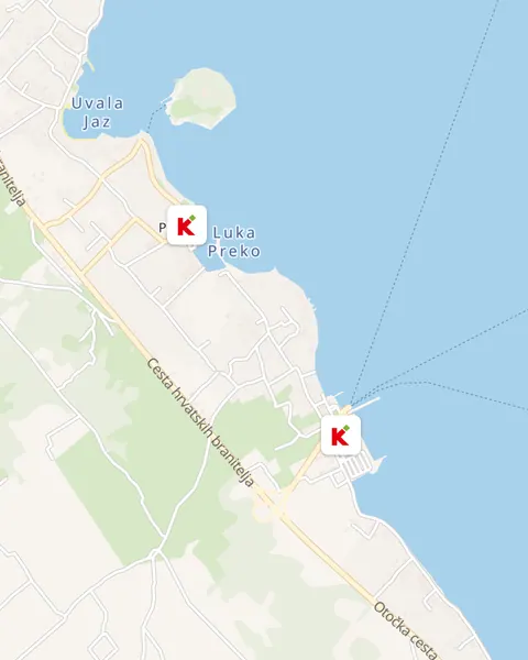 Karta trgovina Konzum u Preku
