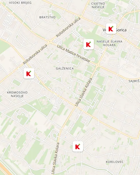 Karta trgovina Konzum u Velikoj Gorici