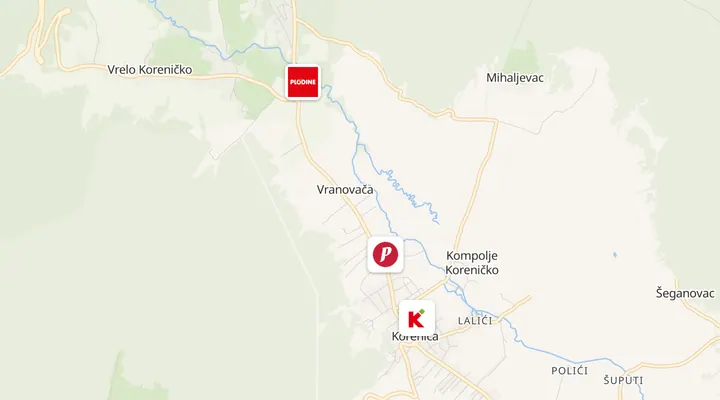 Karta trgovina u Korenici