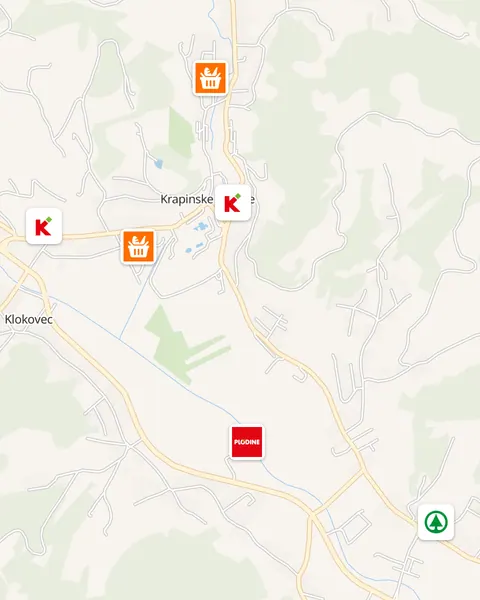Karta trgovina u Krapinske Toplice