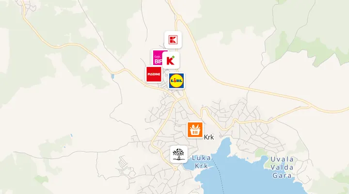 Karta trgovina u Krku