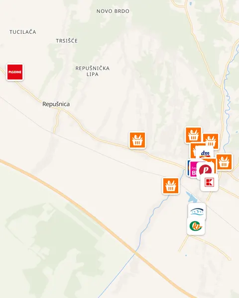 Karta trgovina u Kutini