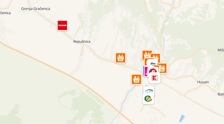Karta trgovina u Kutini