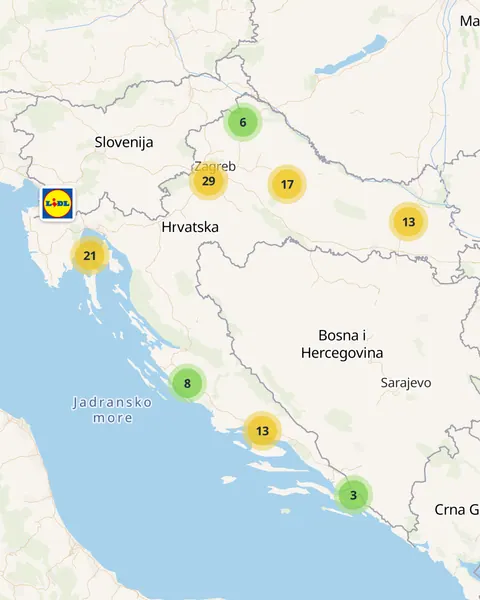 Karta trgovina Lidl