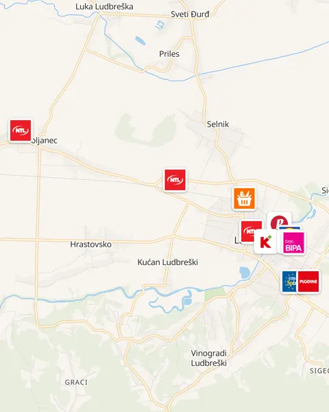 Karta trgovina u Ludbregu