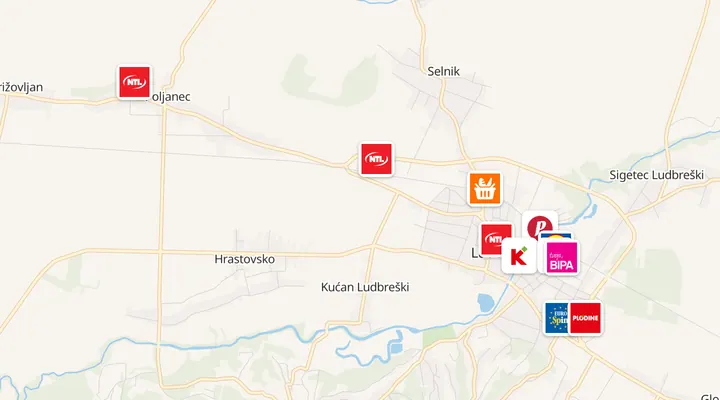 Karta trgovina u Ludbregu
