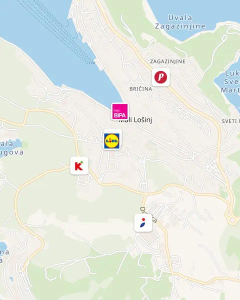 Karta trgovina u Malom Lošinju