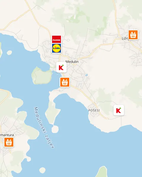 Karta trgovina u Medulinu