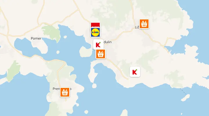 Karta trgovina u Medulinu