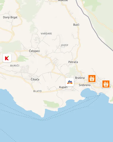 Karta trgovina u Mlinima