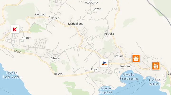Karta trgovina u Mlinima