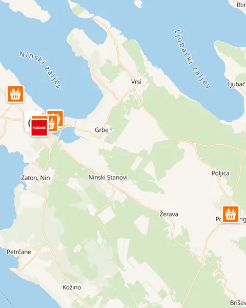 Karta trgovina u Ninu