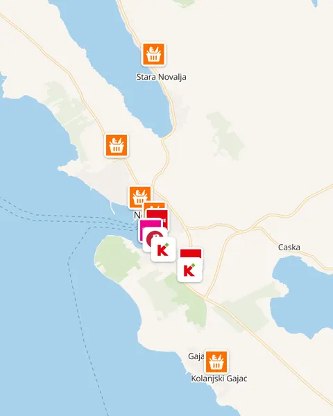 Karta trgovina u Novalji