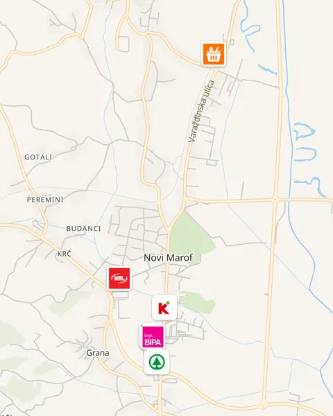 Karta trgovina u Novom Marofu