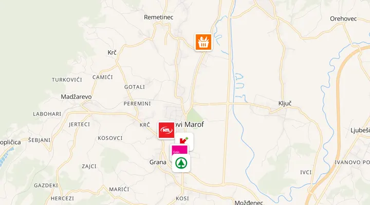 Karta trgovina u Novom Marofu