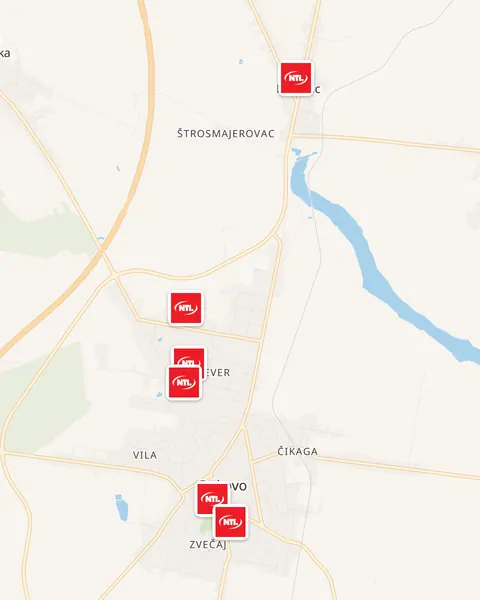 Karta trgovina NTL u Đakovu