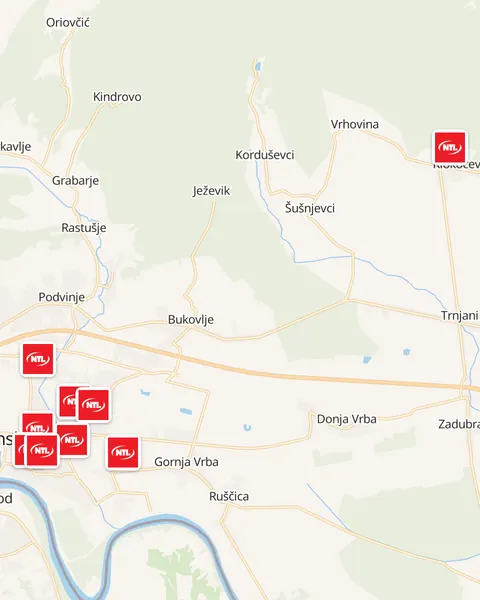 Karta trgovina NTL u Slavonskom Brodu