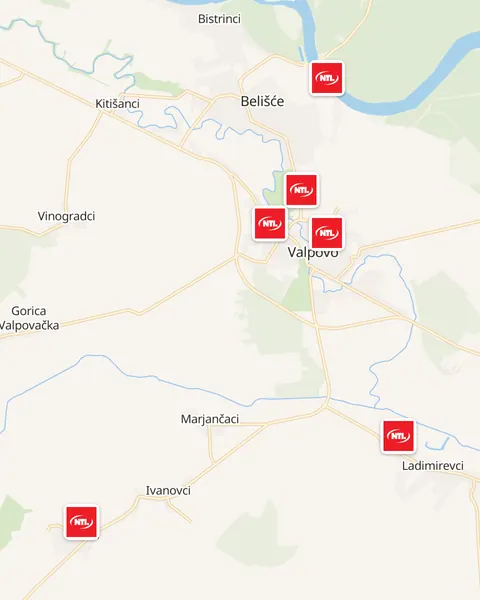 Karta trgovina NTL u Valpovu