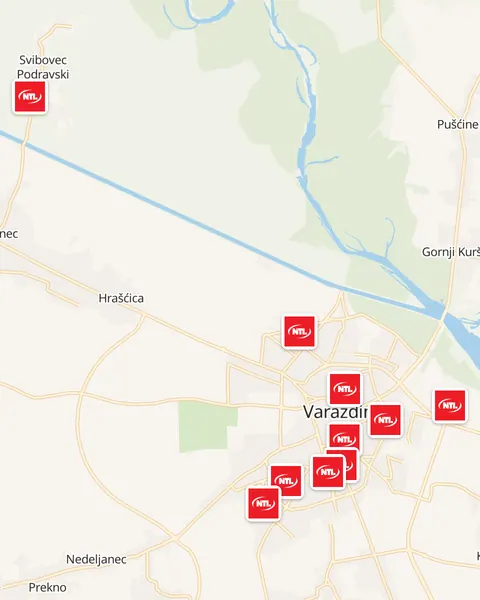 Karta trgovina NTL u Varaždinu