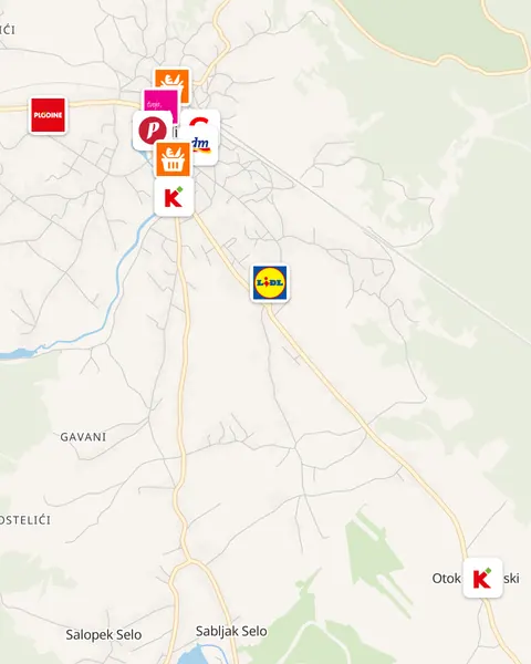 Karta trgovina u Ogulinu