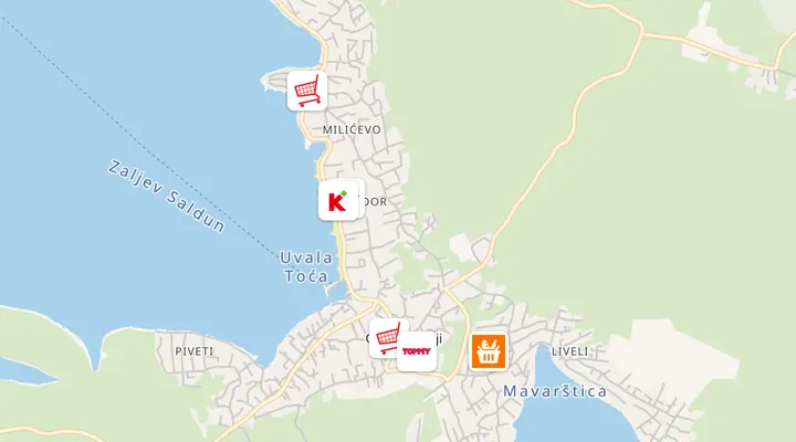 Karta trgovina u Okrug Gornji