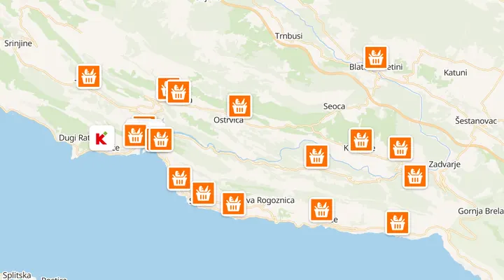 Karta trgovina u Omišu