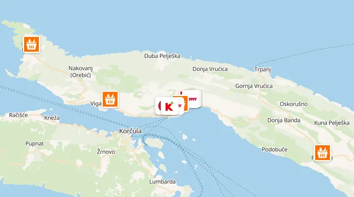 Karta trgovina u Orebiću