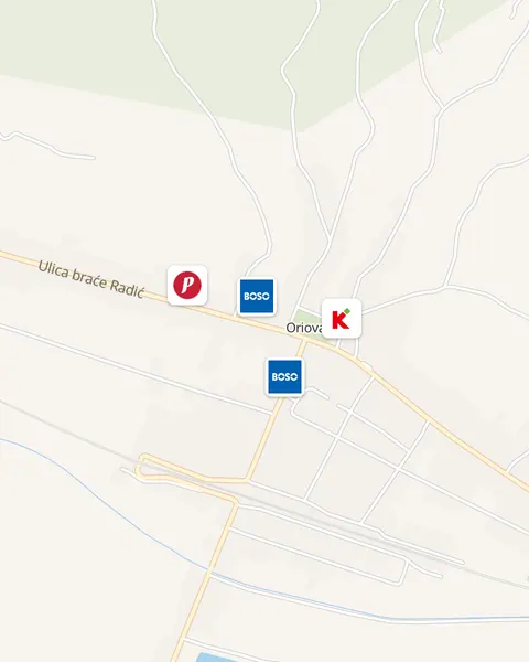 Karta trgovina u Oriovcu