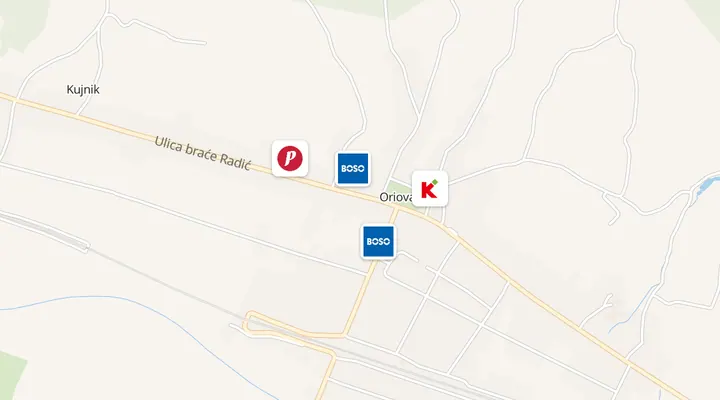 Karta trgovina u Oriovcu