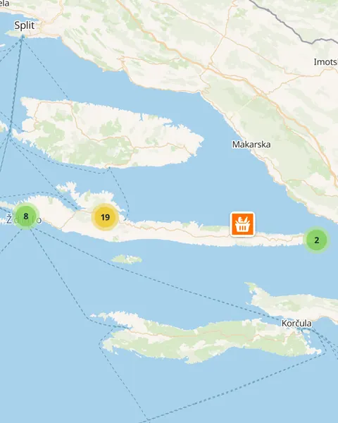 Karta trgovina na otoku Hvaru