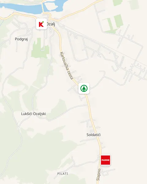 Karta trgovina u Ozalju