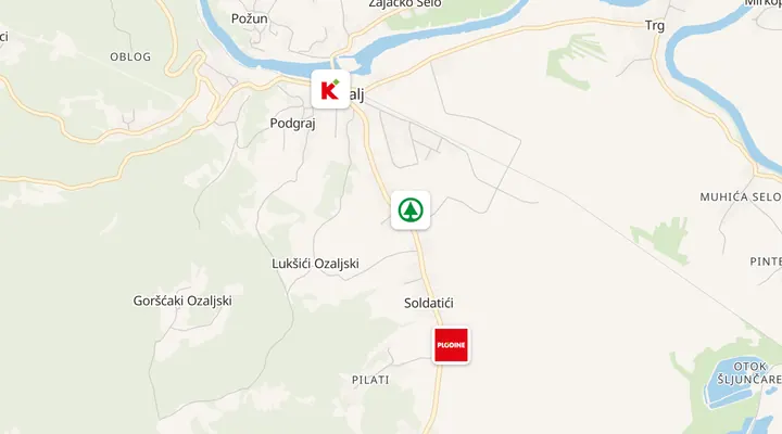 Karta trgovina u Ozalju