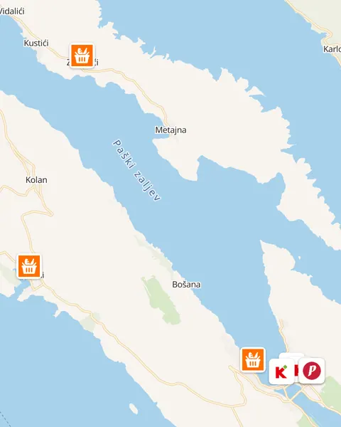 Karta trgovina u Pagu