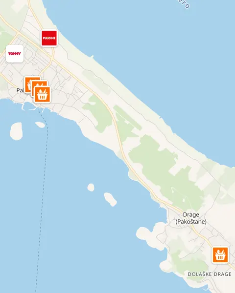 Karta trgovina u Pakoštanama