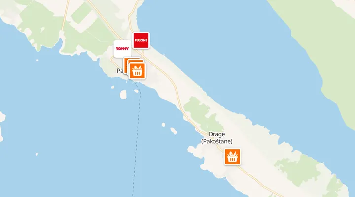 Karta trgovina u Pakoštanama