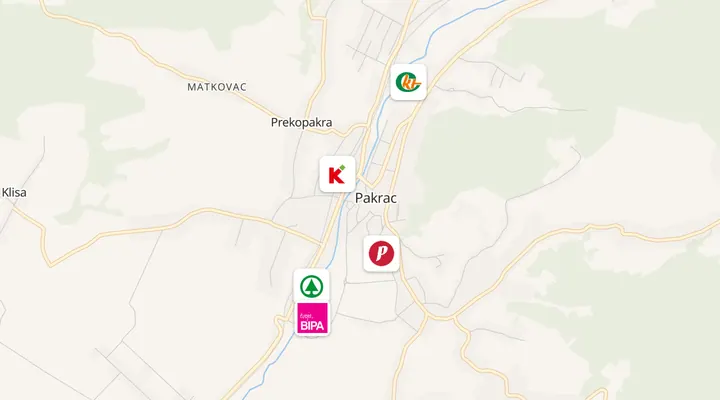 Karta trgovina u Pakrcu