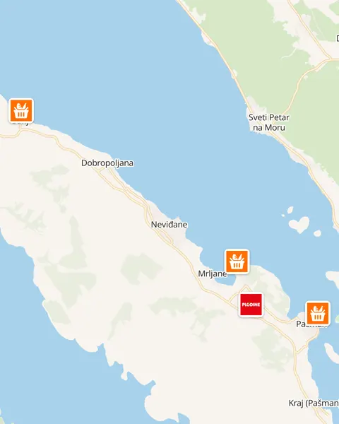 Karta trgovina u Pašmanu
