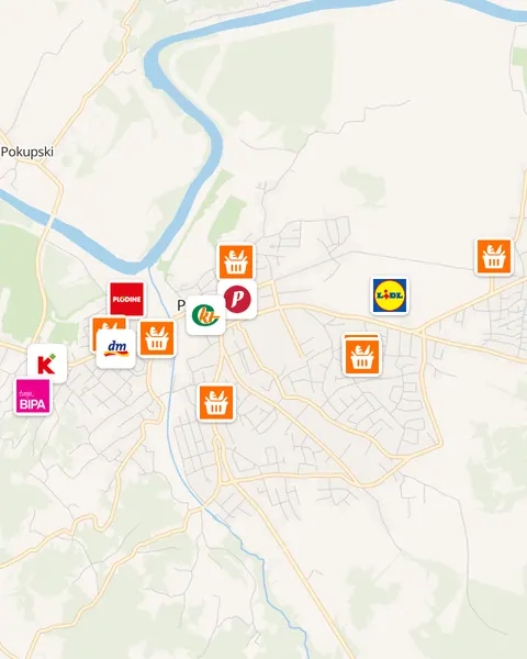 Karta trgovina u Petrinji