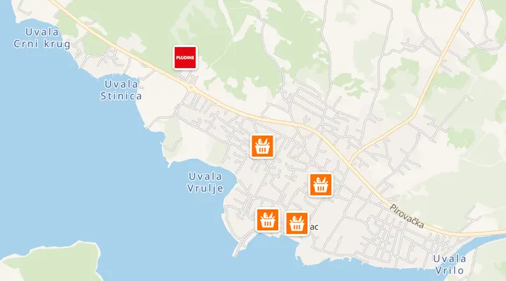 Karta trgovina u Pirovcu