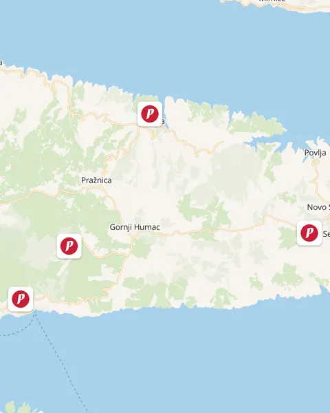Karta trgovina Pivac na otoku Braču