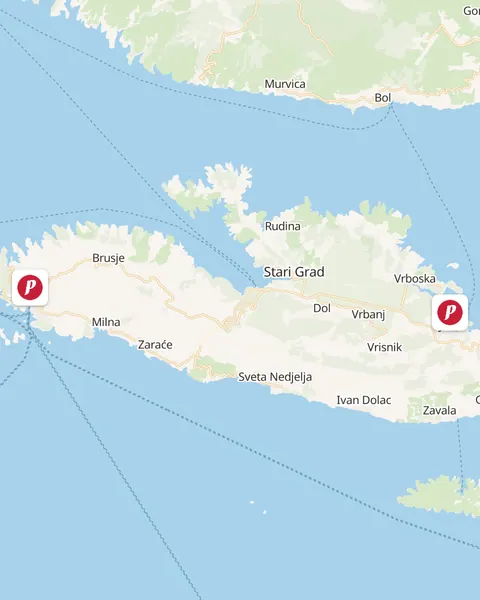 Karta trgovina Pivac na otoku Hvaru