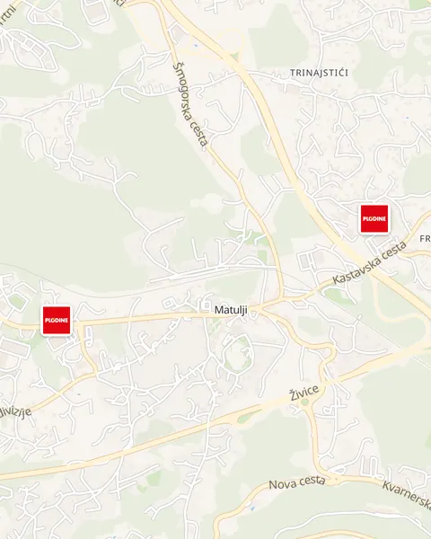 Karta trgovina Plodine u Matuljima