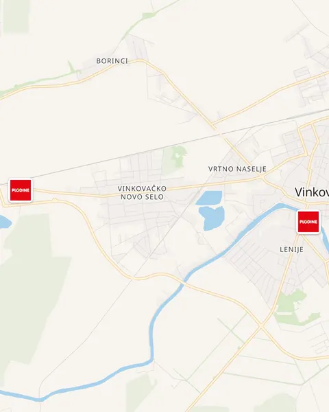 Karta trgovina Plodine u Vinkovcima