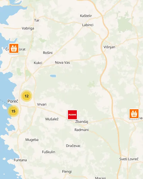 Karta trgovina u Poreču