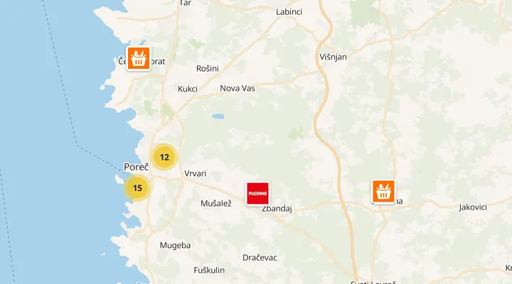 Karta trgovina u Poreču