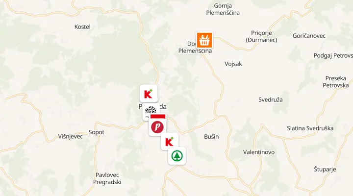 Karta trgovina u Pregradi