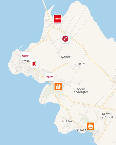 Karta trgovina u Privlaci