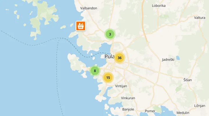 Karta trgovina u Puli
