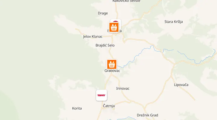 Karta trgovina u Rakovici
